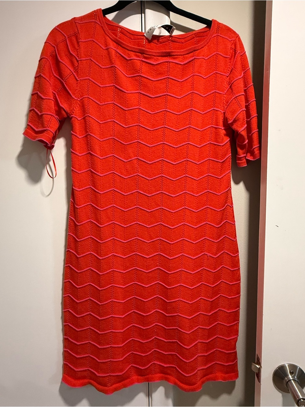 Trina Turk Bright Red Short-Sleeve Knit Dress